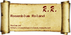Rosenblum Roland névjegykártya